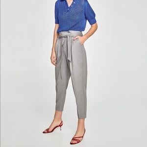 NWT Zara Pleated Trousers With Bow